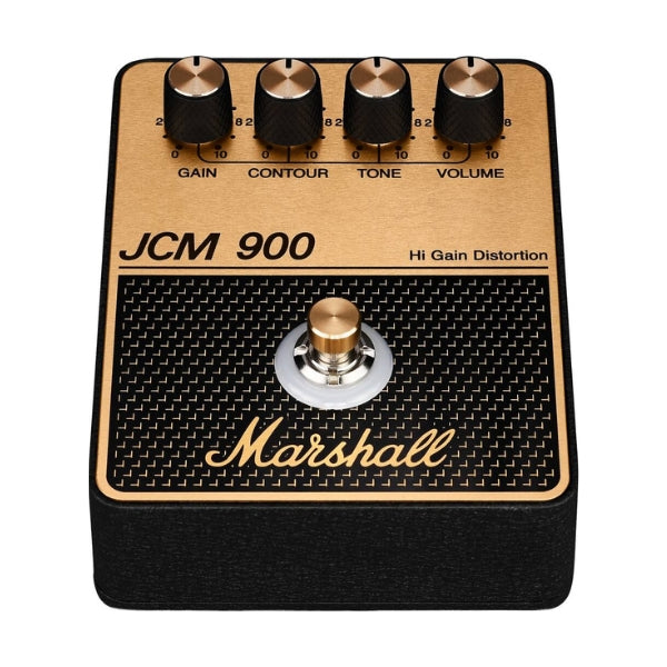 Pedal-de-overdrive-y-distorsión-para-guitarra-Marshall-JCM900-Negro-y-Dorado