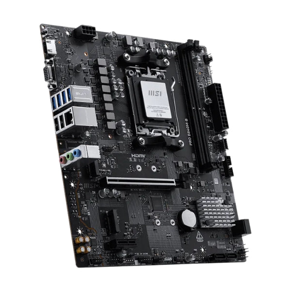 Placa - Madre - MSI - PRO - B840M-B - Micro - ATX - AM5 - AMD - B840 - DDR5 - 128GB - M.2 - PCIe - 4.0 - LAN - 2.5G - 911-7E76-002-diagonal