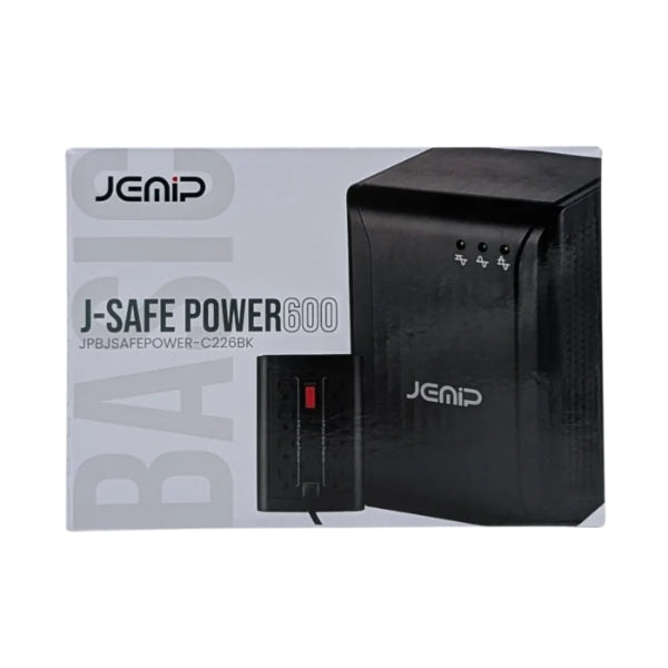 Regulador JEMIP J-Safe Power 600 - 600VA 300W - 8 Tomas NEMA - AVR - Negro - JPBJSAFEPOWER-C226BK