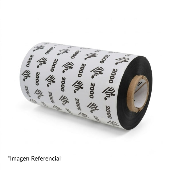 Ribbon - Zebra 2000 - Wax - 110mm x 300m - Core 25mm - Negro - 02000GT11030