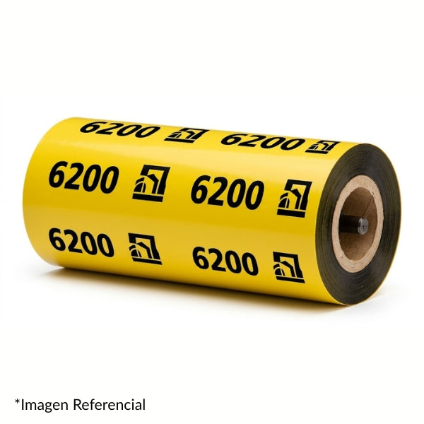 Ribbon - Zebra 6200 - Resin - 110mm x 74m - Core 12mm - Negro - 06200GS11007