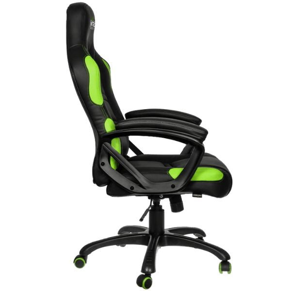 SILLA-GAMING-GAMEMAX-NEGRA-VERDE-lateral