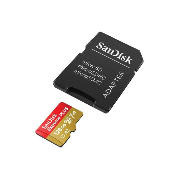 Sandisk-Extreme-Plus-128Gb-MicrosdCard-adaptador-SDSQXBZ-diagonal
