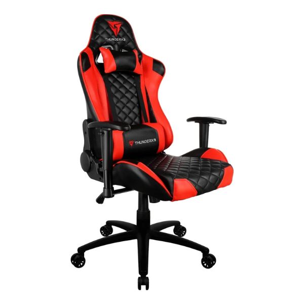 Silla Aerocool Gaming ThunderX3 TGC12 Ergonómica Reclinable con Soporte Lumbar y Cervical – NegroRojo