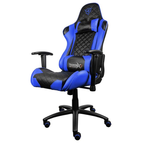 Silla Aerocool Gaming ThunderX3 TGC12 Ergonómica Reclinable con Soporte Lumbar y Cervical – NegroAzul