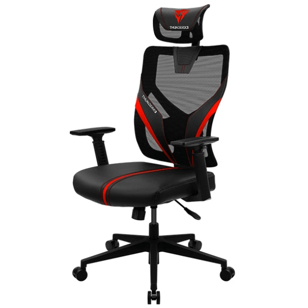 Silla Gaming AeroCool Yama1 Ergonómica con Mecanismo Multibloqueo y Reposabrazos Ajustables - YAMA1 - Negro/Rojo