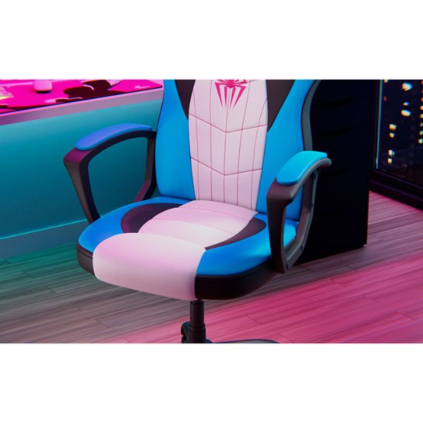 Silla Gaming Xtech Marvel Ghost Spider – Edición Especial con Respaldo Alto y Ajuste de Altura – Rosa y Aguamarina – XTF-MC100SG