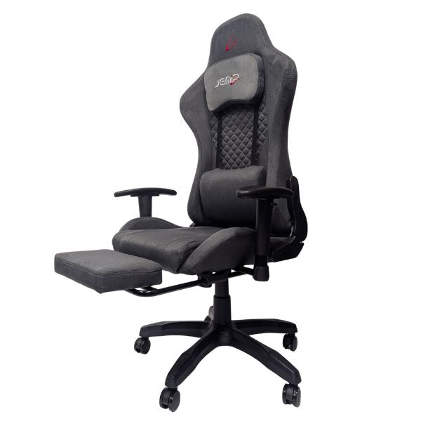 Silla Jemip Gaming Tracer T1-Massage – Ergonómica con Masajeador, Reposapiés y Ajuste de Inclinación – Gris