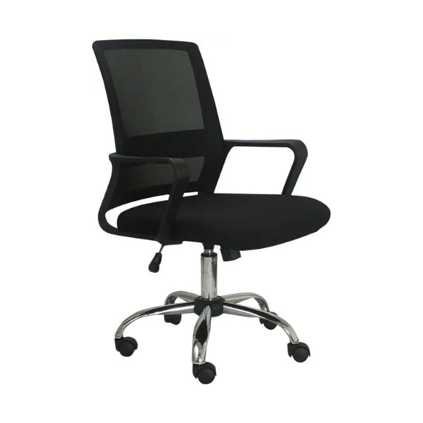 Silla Ejecutiva Novo London - Malla Mesh - Apoya Brazos Fijos - Negro