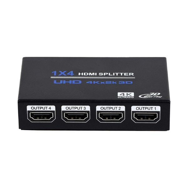 Splitter 1x4 HDM Out distribuidora de audio y video Compatible 3D y 4K x 2K Compatible para HDTV, STB, DVD, PS3.