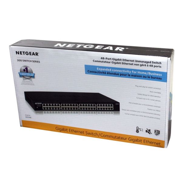 Switch NETGEAR GS348 48 Puertos Gigabit Ethernet Unmanaged Rackmount – GS348-100NAS