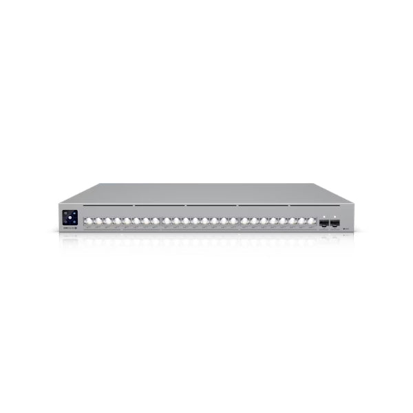 Switch-de-Red-Ubiquiti-Profesional,-24-puertos-Layer-3-Etherlighting™-PoE+++-con-(16)-10-GbE,-(8)-2,5-GbE,-y-(2)-25G-SFP28-puertos
