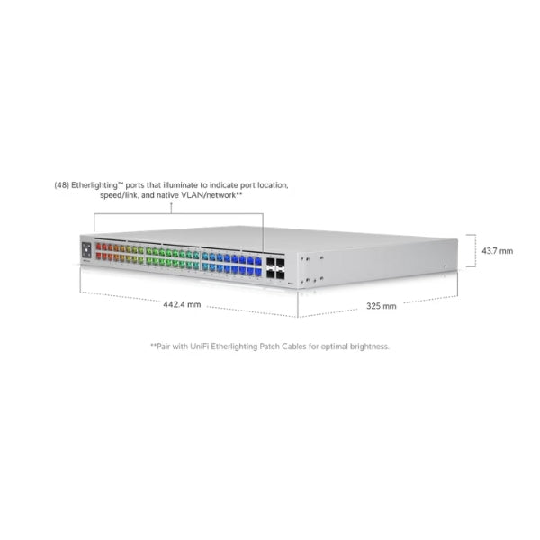 Switching-Ubiquiti-USW-PRO-MAX-48-48PT-ETHRL-Switch-Ethernet-de-48-Puertos-10G-SFP+-224-Gbps-Rack-Mount