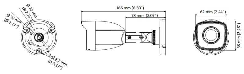 Cámara de Seguridad HiLook by Hikvision - Bala TURBOHD 5 Megapíxeles - Lente 2.8 mm (Gran Angular) - Exterior IP66 - IR 