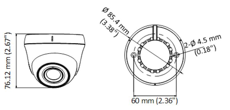 Cámara de Seguridad HiLook by Hikvision - Turret TurboHD 5 Megapíxeles - 85° de Visión - Lente 2.8 mm - Interior - THC-T