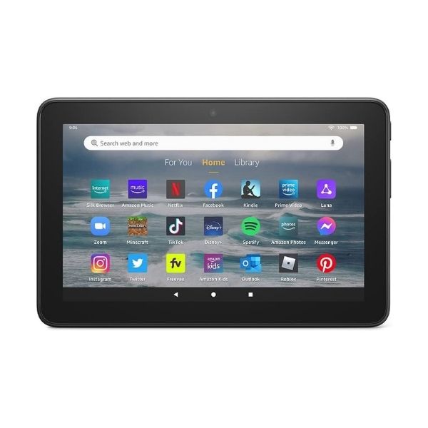 Tablet Fire 7 Procesador 2,0 GHz  Ram 2GB Almacenamiento 16GB hasta 1TB Con SD Resolucion 1024x600(171 ppi) Color Negro