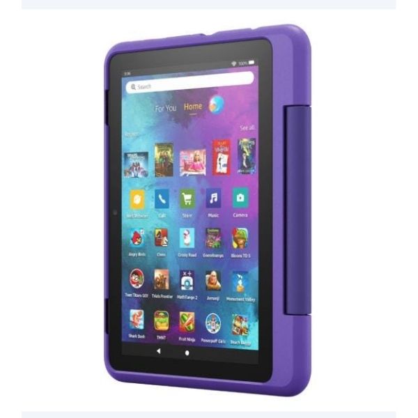 Tablet Fire HD 8 Kids Pro +6 años Pantalla 8" Procesador 2Ghz Memoria Ram 2GB Interna 32GB Hasta 1 TB Color Morada