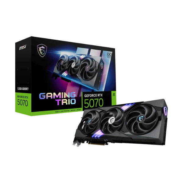 Tarjeta - De - Video - MSI - GeForce - RTX - 5070 - GAMING - TRIO - OC - 12GB - GDDR7 - 192-bit - DLSS - 4.5 - PCIe - 5.0 - Negro-box