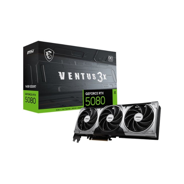 Tarjeta-Gráfica-MSI-NVIDIA-GeForce-RTX-5080-VENTUS-3X-Overclocked-Triple-Fan-16GB-GDDR7-PCIe-5,0