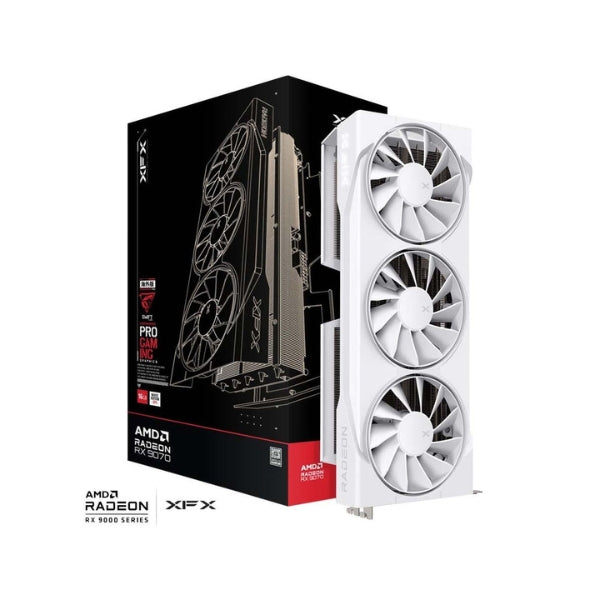 Tarjeta-Gráfica-XFX-AMD-Radeon-RX-9070-Swift-White-Overclocked-Triple-Fan-16GB-GDDR6-PCIe-4,0