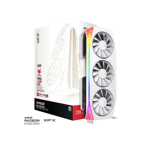 Tarjeta-Gráfica-XFX-AMD-Radeon-RX-9070-XT-Mercury-White-Magnetic-Air-Overclocked-Triple-Fan-16GB-GDDR6-PCIe-5,0