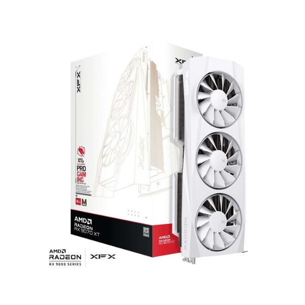 Tarjeta-Gráfica-XFX-AMD-Radeon-RX-9070-XT-Quicksilver-White-Triple-Fan-16GB-GDDR6-PCIe-5,0