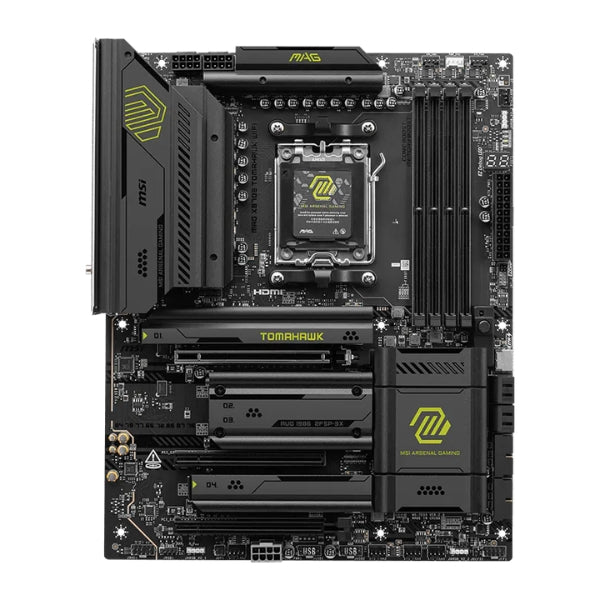 Tarjeta - Madre - MSI - MAG - X870E - TOMAHAWK - WIFI - AM5 - AMD - X870E - DDR5 - 8400MTs - PCIe - 5.0 - WiFi - 7 - Negro-front