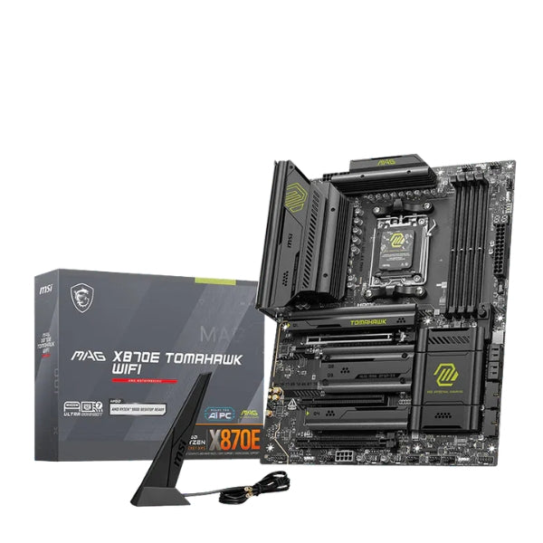 Tarjeta - Madre - MSI - MAG - X870E - TOMAHAWK - WIFI - AM5 - AMD - X870E - DDR5 - 8400MTs - PCIe - 5.0 - WiFi - 7 - Negro-box