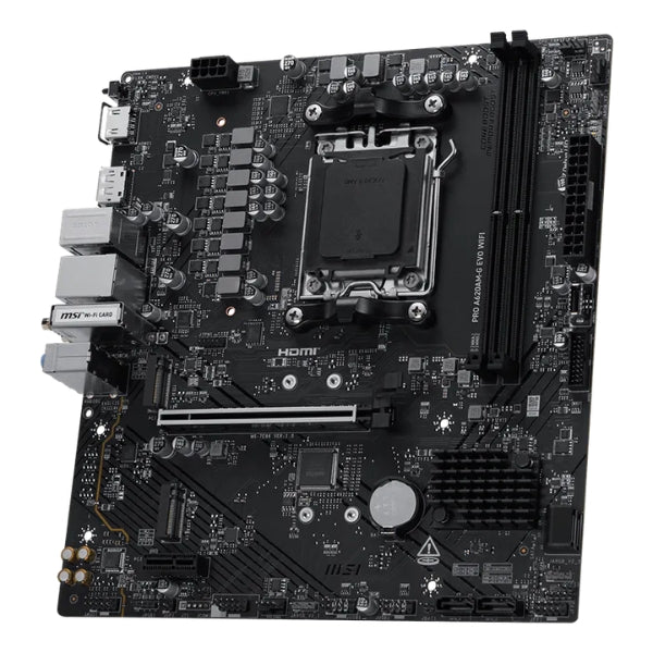 Tarjeta - Madre - MSI - PRO - A620AM-G - EVO - WIFI - AM5 - AMD - A620A - DDR5 - 7200MTs - 2xM.2 - PCIe - 4.0 - WiFi - 6E - Micro - ATX