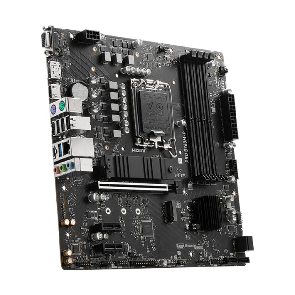 Tarjeta - Madre - MSI - PRO - B760M-P - Intel - B760 - LGA1700 - DDR5 - 6800MHz - 2xM.2 - PCIe 4.0 - Micro-ATX-diagonal