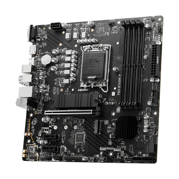 Tarjeta - Madre - MSI - PRO - B760M-P - Intel - B760 - LGA1700 - DDR5 - 6800MHz - 2xM.2 - PCIe 4.0 - Micro-ATX-diagonal2