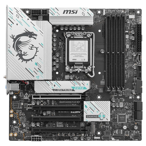 Tarjeta - Madre - MSI - PRO - B860M - GAMING - PLUS - WIFI - 7 - LGA1851 - Intel - B860 - DDR5 - 8800MTs - PCIe - 5.0 - WiFi - 7 - Negro-front