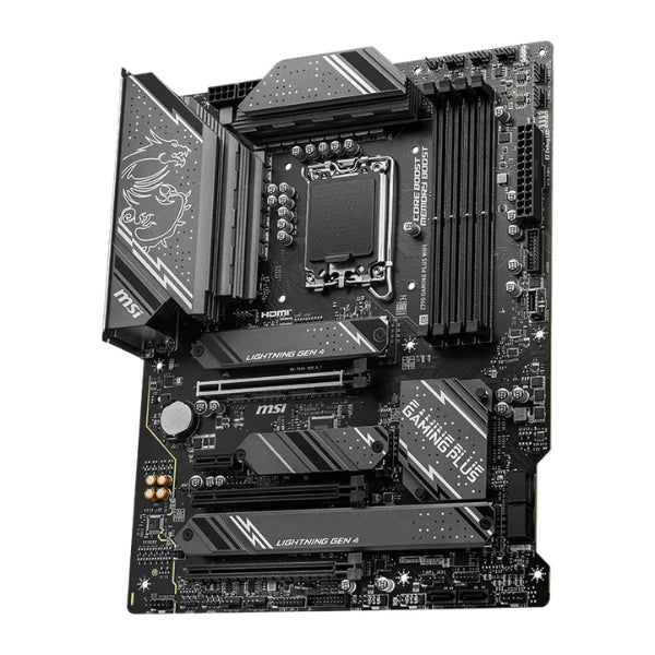 Tarjeta - Madre - MSI - Z790 - GAMING - PLUS - WIFI - LGA1700 - Intel - Z790 - DDR5 - 7200MHz - PCIe - 5.0 - WiFi - 6E - Negro-diagonal2