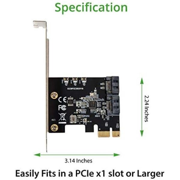 Tarjeta controladora I/O CREST de 2 puertos SATA III Pci-E 3.0 X1 (chipset Jmicro), añade dos dispositivos SATA 3.0