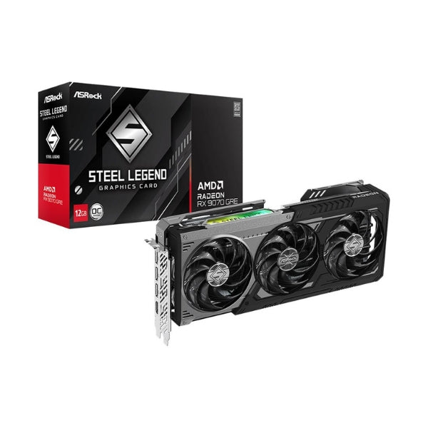 Tarjeta-gráfica-ASRock-AMD-Radeon-RX-9070-GRE-Steel-Legend-Dark-OC-Triple-Fan-12GB-GDDR6