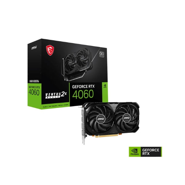 Tarjeta-gráfica-MSI-NVIDIA-GeForce-RTX-4060-Ventus-2X-Black-Overclocked-Dual-Fan-8GB-GDDR6