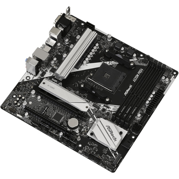 Tarjeta Madre - ASRock A520M Pro4 - Micro ATX - Socket AM4 - DDR4 4733MHz - M.2 - HDMI - DisplayPort-diagonal