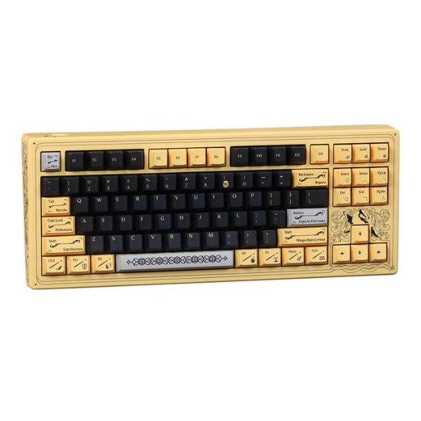 Teclado - Gaming - Drop - Harry - Potter - CSTM80 - Hufflepuff - Mecánico - TKL - Cableado - USB - Gateron - Yellow - KS-3 - Milky - Pro - Linear - 88 - Teclas - MDX-38218-3 - Amarillo