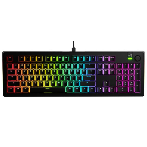 Teclado - Gaming - Glorious - GMMK - 3 - 100% - Mecánico - Cableado - USB - RGB - Glorious - Fox - Linear - Hot - Swappable - Anti - Ghosting - Knob - 104 - Teclas - GMMK3-100-FOX-W - Negro