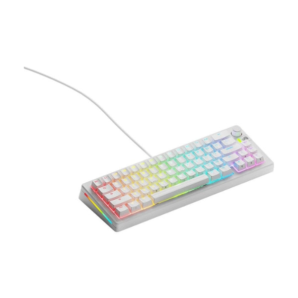 Teclado - Gaming - Glorious - GMMK - 3 - 65% - Prebuilt - Cableado - USB - RGB - Hot-Swappable - con - Switches - Glorious - Fox - Linear - GMMK3-65-PB-FOX - Blanco