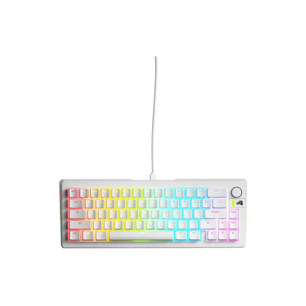 Teclado - Gaming - Glorious - GMMK - 3 - 65% - Prebuilt - Cableado - USB - RGB - Hot-Swappable - con - Switches - Glorious - Fox - Linear - GMMK3-65-PB-FOX - Blanco
