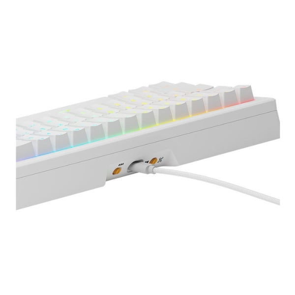 Teclado - Gaming - Glorious - GMMK - 3 - 65% - Prebuilt - Cableado - USB - RGB - Hot-Swappable - con - Switches - Glorious - Fox - Linear - GMMK3-65-PB-FOX - Blanco