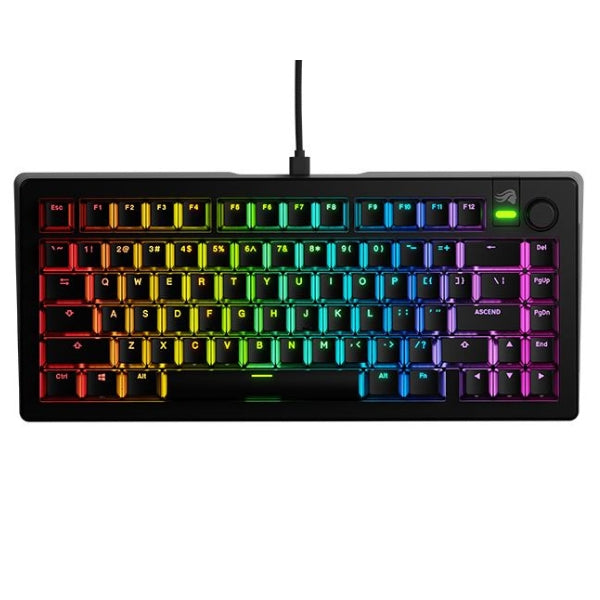 Teclado - Gaming - Glorious - GMMK - 3 - 75% - Mecánico - Cableado - USB - RGB - Glorious - Fox - Linear - Hot - Swappable - Anti - Ghosting - Knob - 80 - Teclas - GMMK3-75-FOX-W - Negro