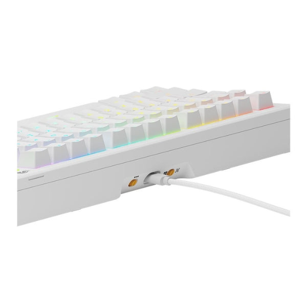 Teclado - Gaming - Glorious - GMMK - 3 - 75% - Mecánico - Cableado - USB - RGB - Glorious - Fox - Linear - Hot - Swappable - Anti - Ghosting - Knob - 80 - Teclas - GMMK3-75-PB-FOX - Blanco