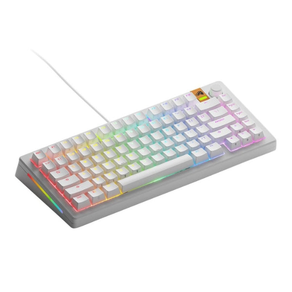 Teclado - Gaming - Glorious - GMMK - 3 - HE - 75% - Cableado - RGB - Hot-Swap - con - Switches - Hall - Effect - Fox - Linear - MMK375PBHEWWHT - Blanco