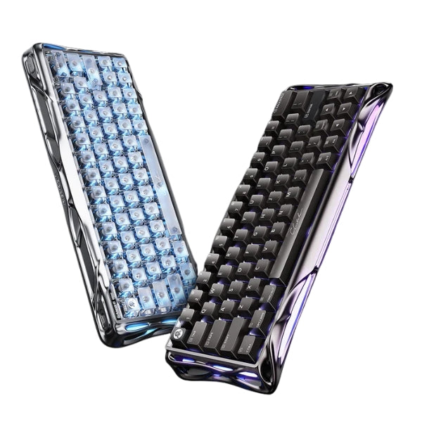 Teclado - Gaming - GravaStar - Mercury - V60 - Pro - Hall - Effect - Magnetic - 60% - Cableado - USB - Rainbow - RGB - Gateron - Jade - Magnetic - 8000Hz - 64 - Teclas - GS V60 PRO_XTAL - Chrome - Silver
