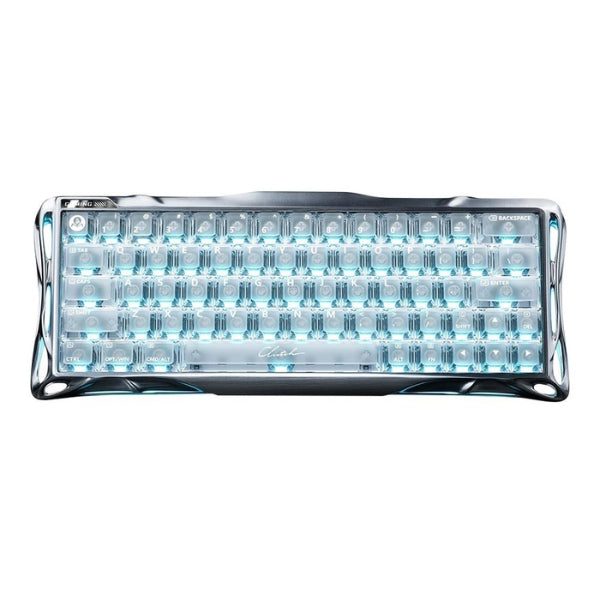 Teclado - Gaming - GravaStar - Mercury - V60 - Pro - Hall - Effect - Magnetic - 60% - Cableado - USB - Rainbow - RGB - Gateron - Jade - Magnetic - 8000Hz - 64 - Teclas - GS V60 PRO_XTAL - Chrome - Silver