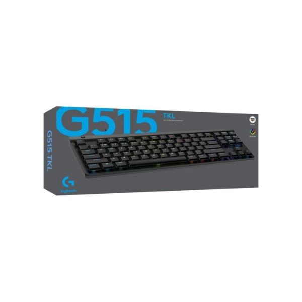 Teclado mecánico gaming cableado Logitech G515 TKL RGB Black con switches GL Brown Tactile - 920-012868 - Negro