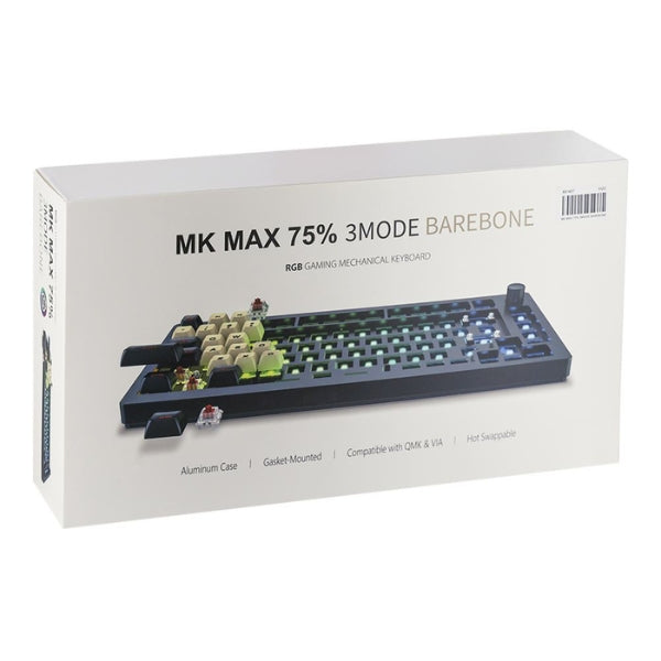 Teclado - Gaming - MK - MAX - 75% - 3MODE - Barebones - Aluminio - V83PROM2BAREBON - Negro