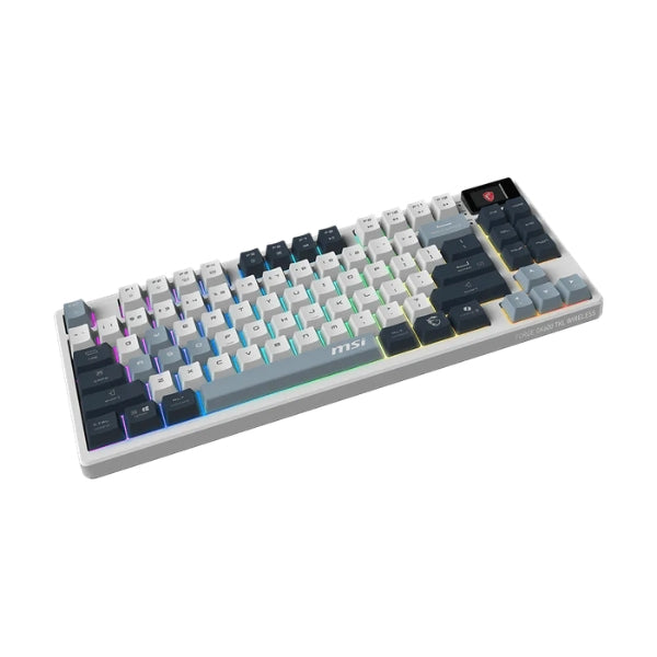 Teclado - Gaming - MSI - Forge - GK600 - TKL - Wireless - Mecánico - RGB - 2.4GHz - Bluetooth - USB - Tipo - C - Switches - Hot - Swap - Inglés - Blanco - Gris-side2